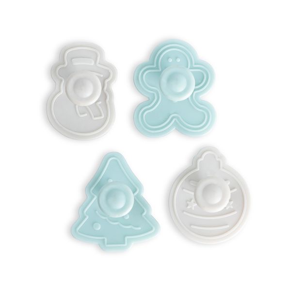 Cookie Cutter Set - Christmas Themed - Light Blue &amp; White - 4 Piece