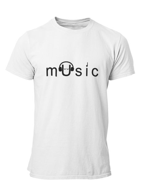 PepperSt Mens White T-Shirt - Music