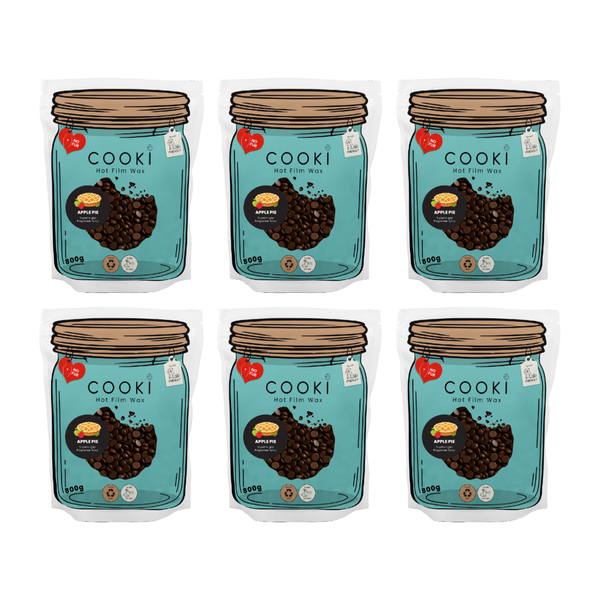 Cooki Apple Pie Hot Film Wax 800g - 6 Pack Home Use Wax, Hair Removal Wax