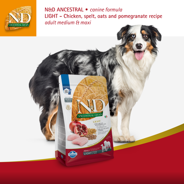 Farmina N&amp;D Ancestral - Chicken, Spelt, Oats &amp; Pomegranate Light 12kg