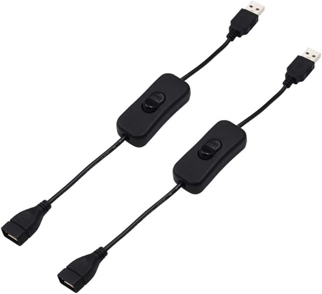 LPC USB Male to Female Extension Cord with Rocker Switch -2 Pack
