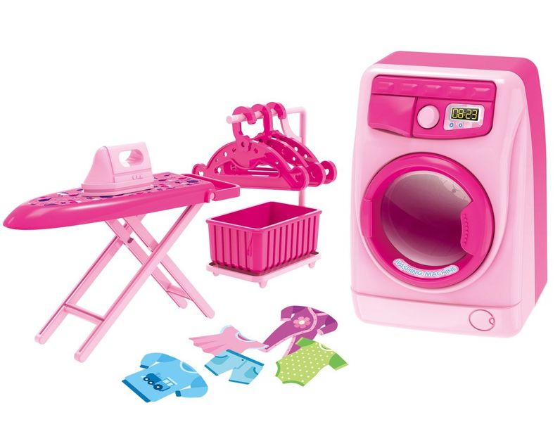 Sparkle and Squeak: Pink Washing Machine Play Set with Sound and Light