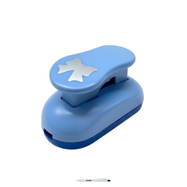 25mm Bow Shaped Paper Puncher - Craft &amp; Scrapbooking Tool With ReVibe Pen