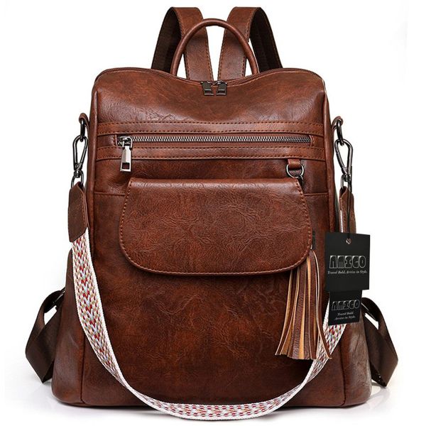 Women Backpack Shoulder Bag PU Leather Travel Fashion Convertible Vintage
