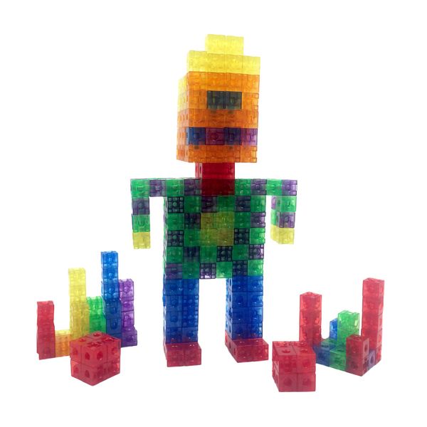 Greenbean - Transparent Linking Cubes - Interlocking Building Blocks 300pcs