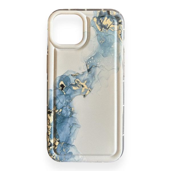 AMA Light Blue Marble Silicon Protective Cover For iPhone 14 Pro Max