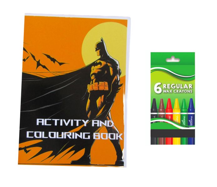 Batman Activity and Colouring Book A5 plus 6 Wax Crayons - Set of 5