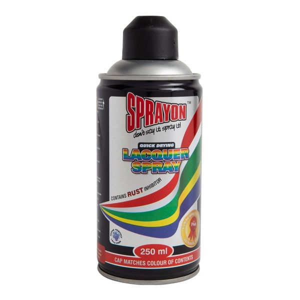 Sprayon Matt Black Lacquer Spray Paint (250ml)