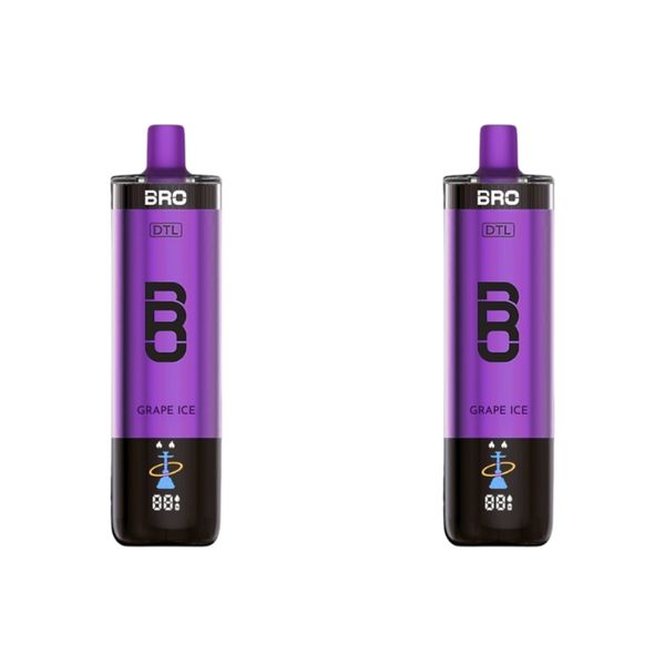 Bro Vapes Hookah 40000 Puffs DTL - Grape Ice (Pack of 5)