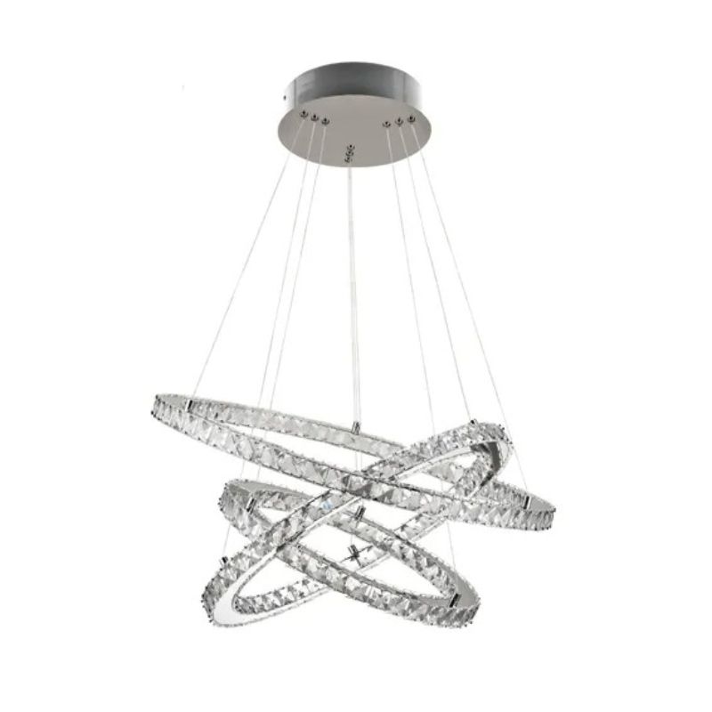 Inspire pendant lamp led x3 warm white d62cm metal chrome shoshone