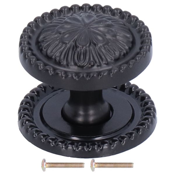 Black Single-Hole Zinc Alloy Knob for Cabinets and Wardrobes