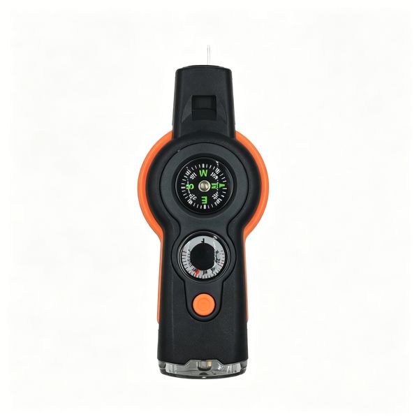 7-in-1 Survival Whistle Keychain - LED Light, Compass, Thermometer