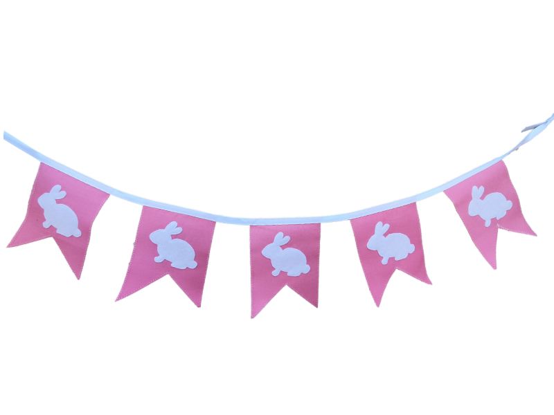 Bunting Bunnies - Pink &amp; White