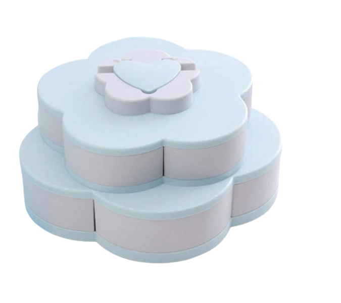 Double Layer Flower-Shaped Rotating Candy Fruit Storage Box
