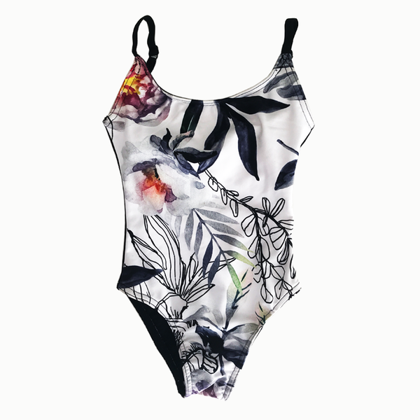 Strut Active DANCE Floral Sketch Leotard w/Adjustable Straps (made in SA)