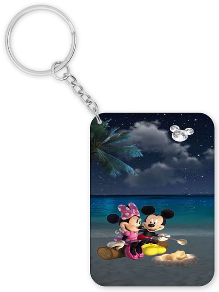 Minnie Mouse and Mickey Mouse Space Anniversary Valentine Gift Keyring