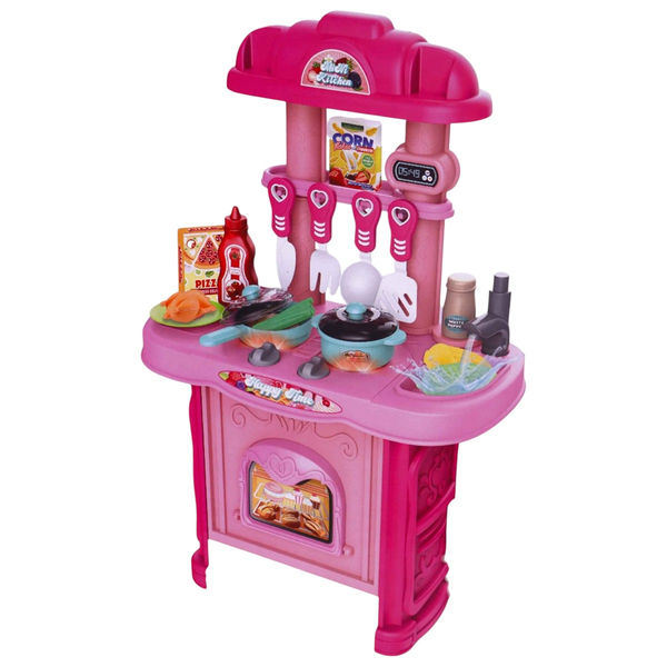 Battery Operated Kitchen Toy Set with Cooking Accessories - 31 Pieces