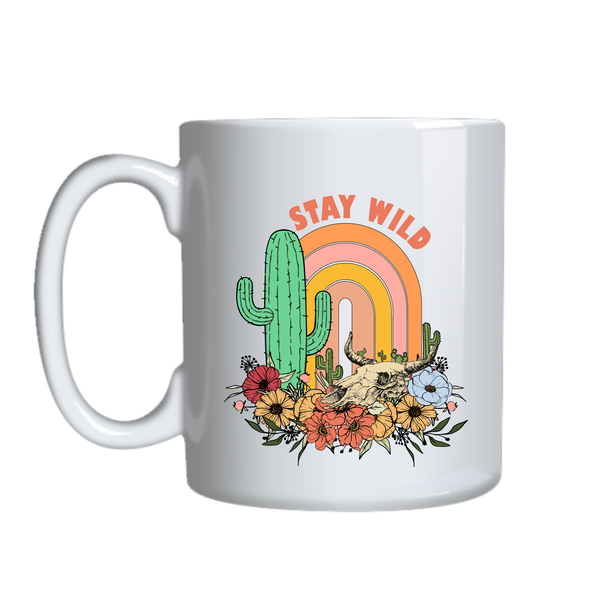 Stay Wild Coffee Mug Motivational Trendy Graphic Cup Birthday Present 012