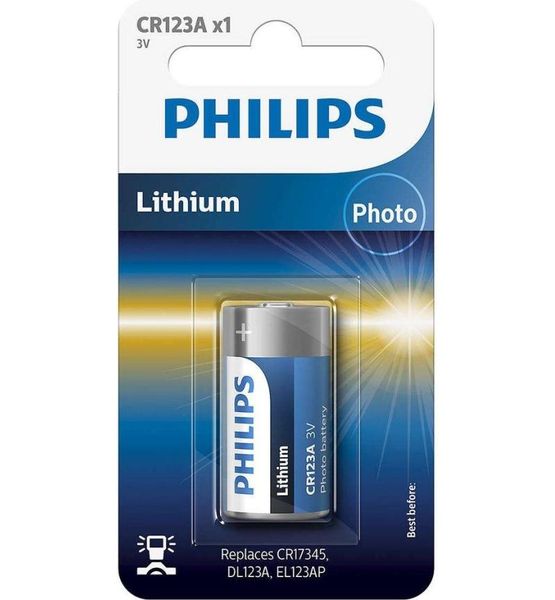 Philips CR123A 3V Lithium Battery - 1 Pack