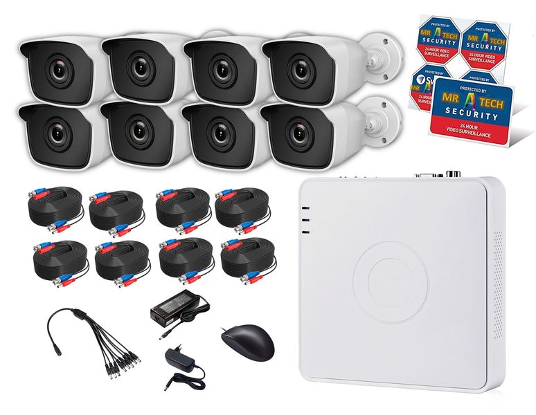 Vision-Hi 8 Channel Kit Turbo DVR with 8 Cameras Audio &amp; video MR A TECH