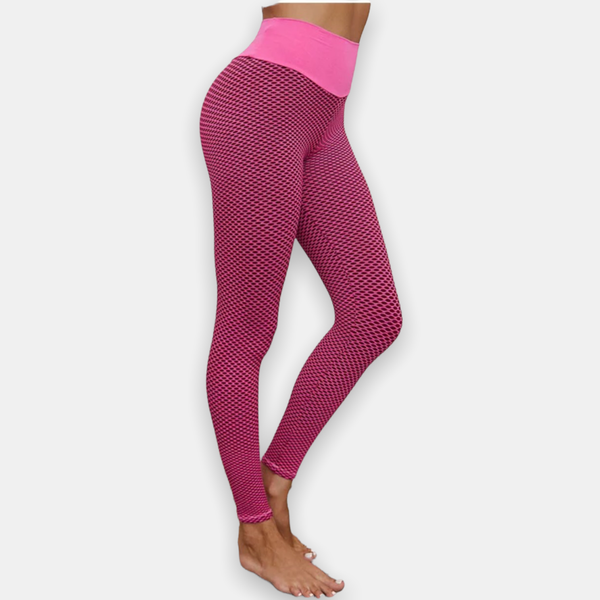 MishMesh Fitness Training Athleisure High Waist Leggings - Pink