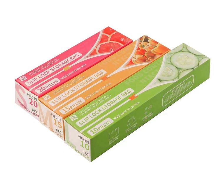 Slip Lock Storage Bags - 3 Sizes Available for Convenient Storage