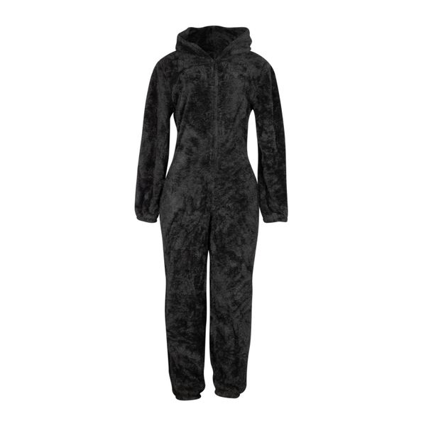 Selphies Ladies Black Hoodie Onesies Sleeping Pyjama