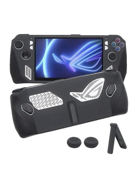 For ASUS ROG Ally TPU Case with Built-in Kickstand and 2 Thumb Grip Caps