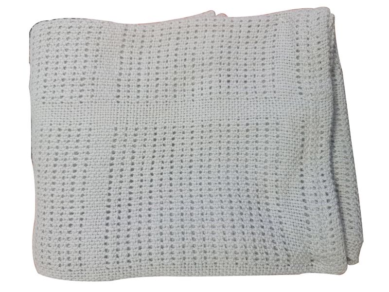 Pram Cellular Blanket - Cotton - Grey