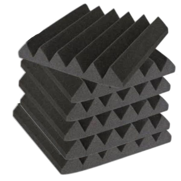 Thick Self-Adhesive Acoustic Foam Panel Wedge shape (5cm thick) - 6 panels