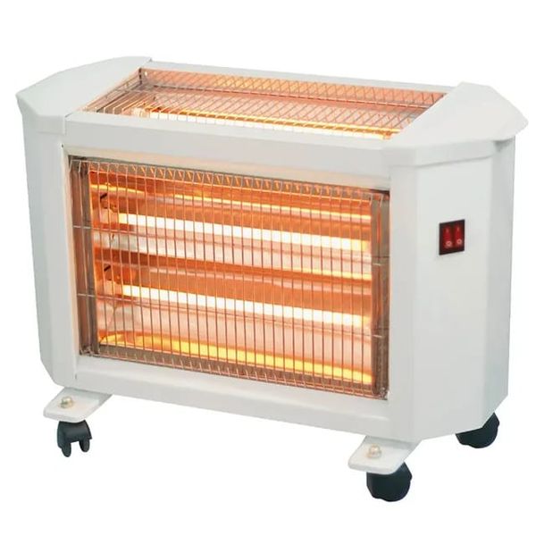 Portable Electric Quartz Heater 2 Faces Room 2000W Heater With Wheels