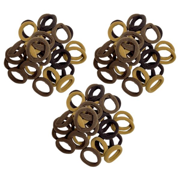 80 Piece Ponytail Holders Elastic Hair Ties Girls School Hair Bands – Brown