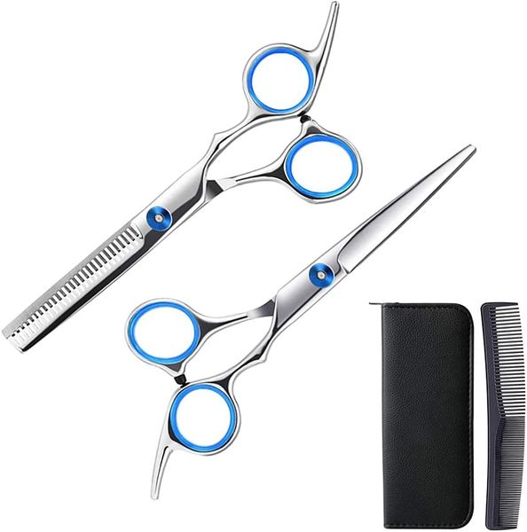 Professional Hairdressing Scissors Set with Leather Pouch and Comb