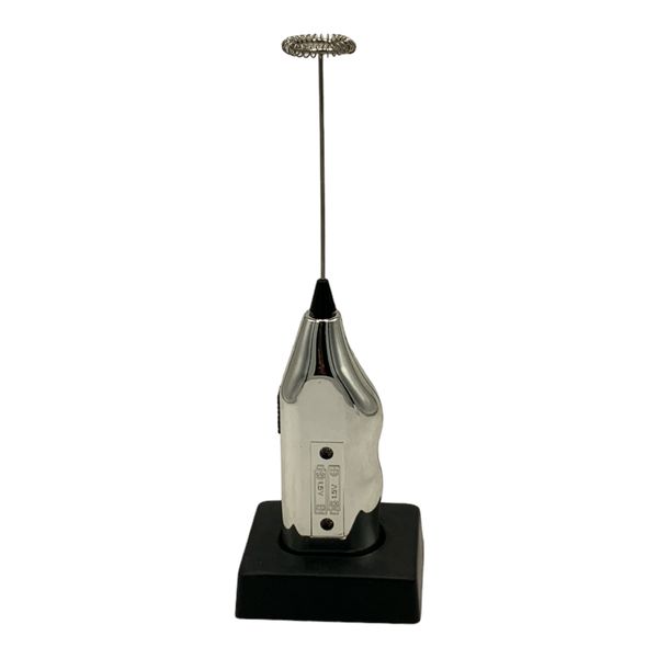 Milk Frother Chrome Plated With Black Stand