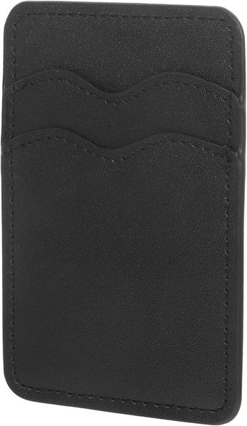 PU Leather Double Slot Adhesive Phone Card Holder Black, Suitable for Dail