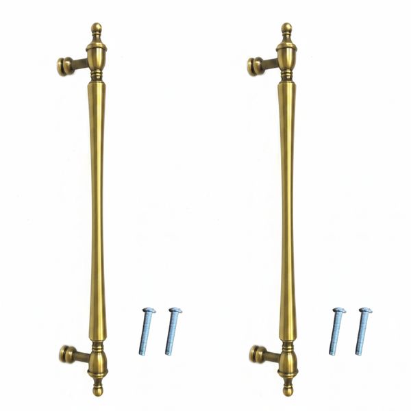 2 Pack Antique Brass Cabinet Pull Handles 192mm Hole Centre Kitchens