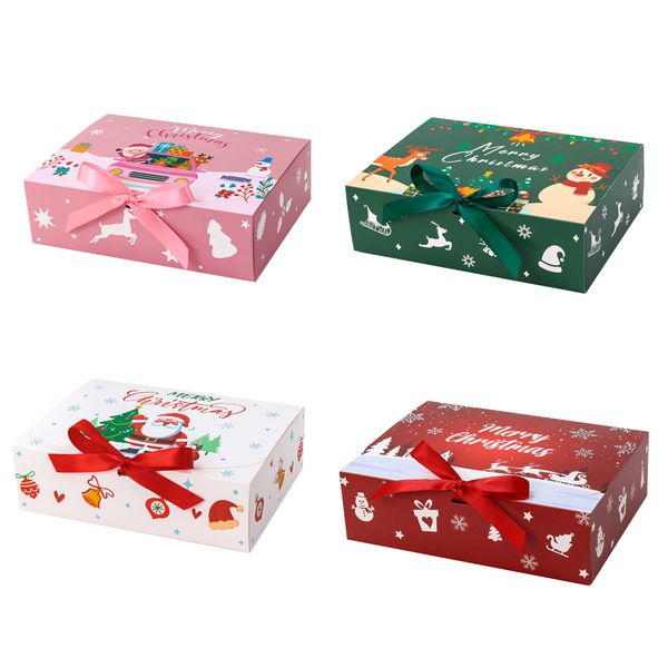 12 Christmas Gift Boxes with Lids, Ribbons, and Bows Included