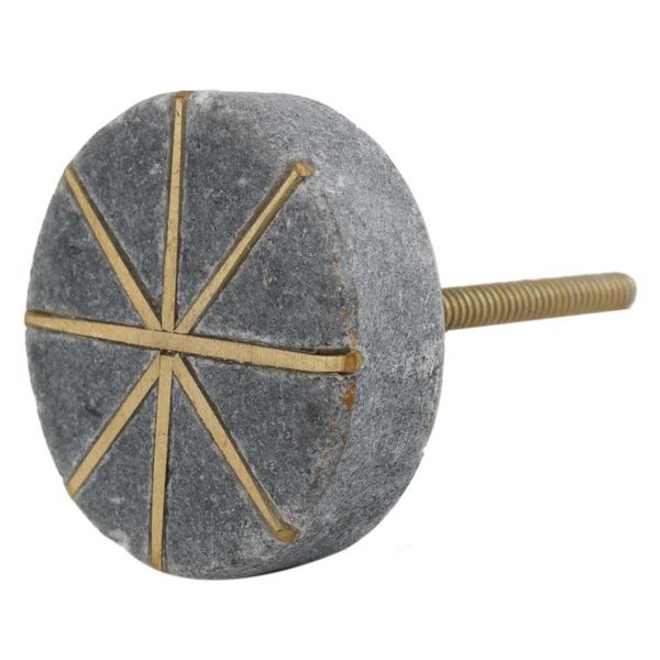 Stone and Brass Drawer Knob