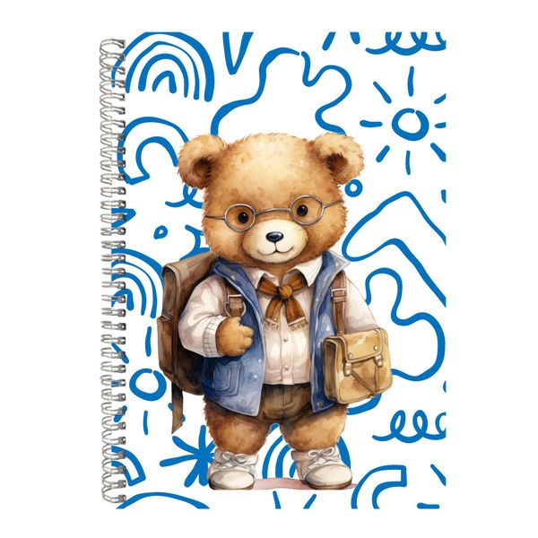 Student A4 Notebook Spiral Lined Teddy Bear Lovers Graphic Notepad Gift 189