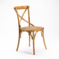 Dining Chair Solid Birch Timber Rattan Seat