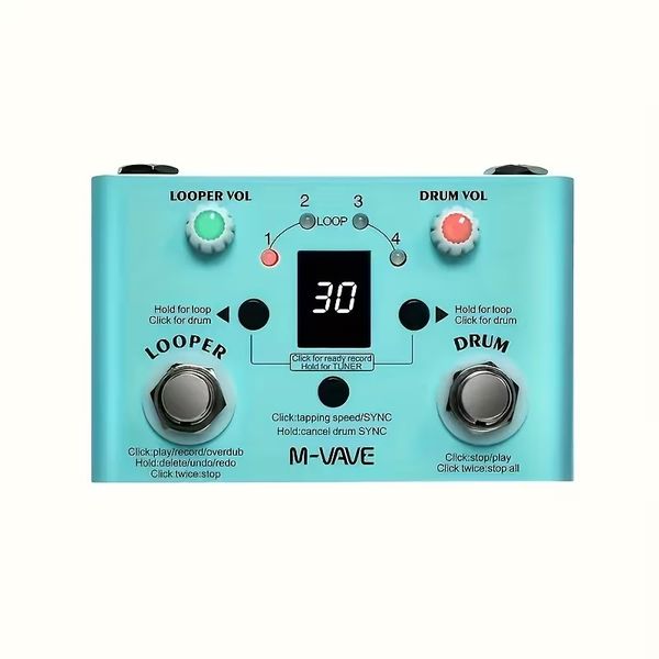 M-VAVE Lost Tempo 2-in-1 Looper &amp; Drum Pedal (Parallel Import)