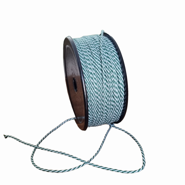 Bakers Twine - Green and White - 100m roll