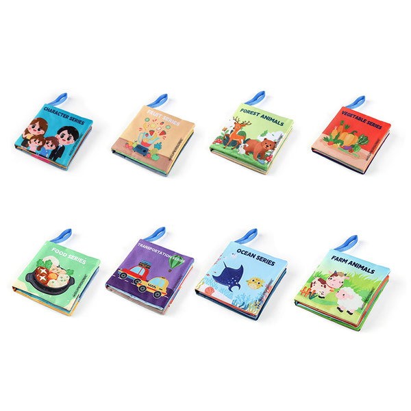 Baby Educational Soft Cloth Book Set - 8 Piece - Soft Cloth Book Toy