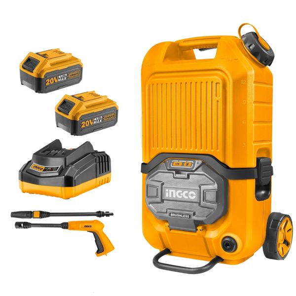 Ingco - Pressure Washer 40v - 90bar with 5Ah Battery and Charger