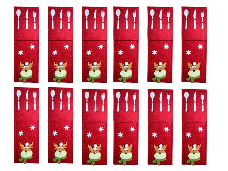 Christmas Cutlery Holder Set of 12