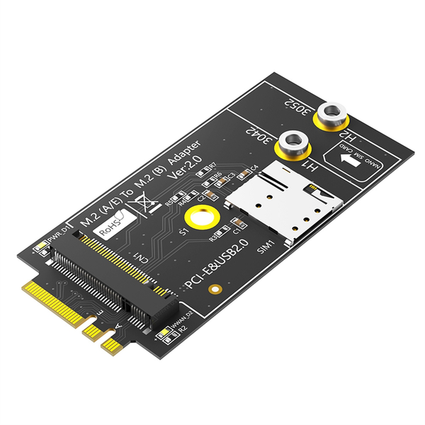M 2 Key B To A+E Adapter with Nano Sim Card Slot for 3G/4G/5G Module