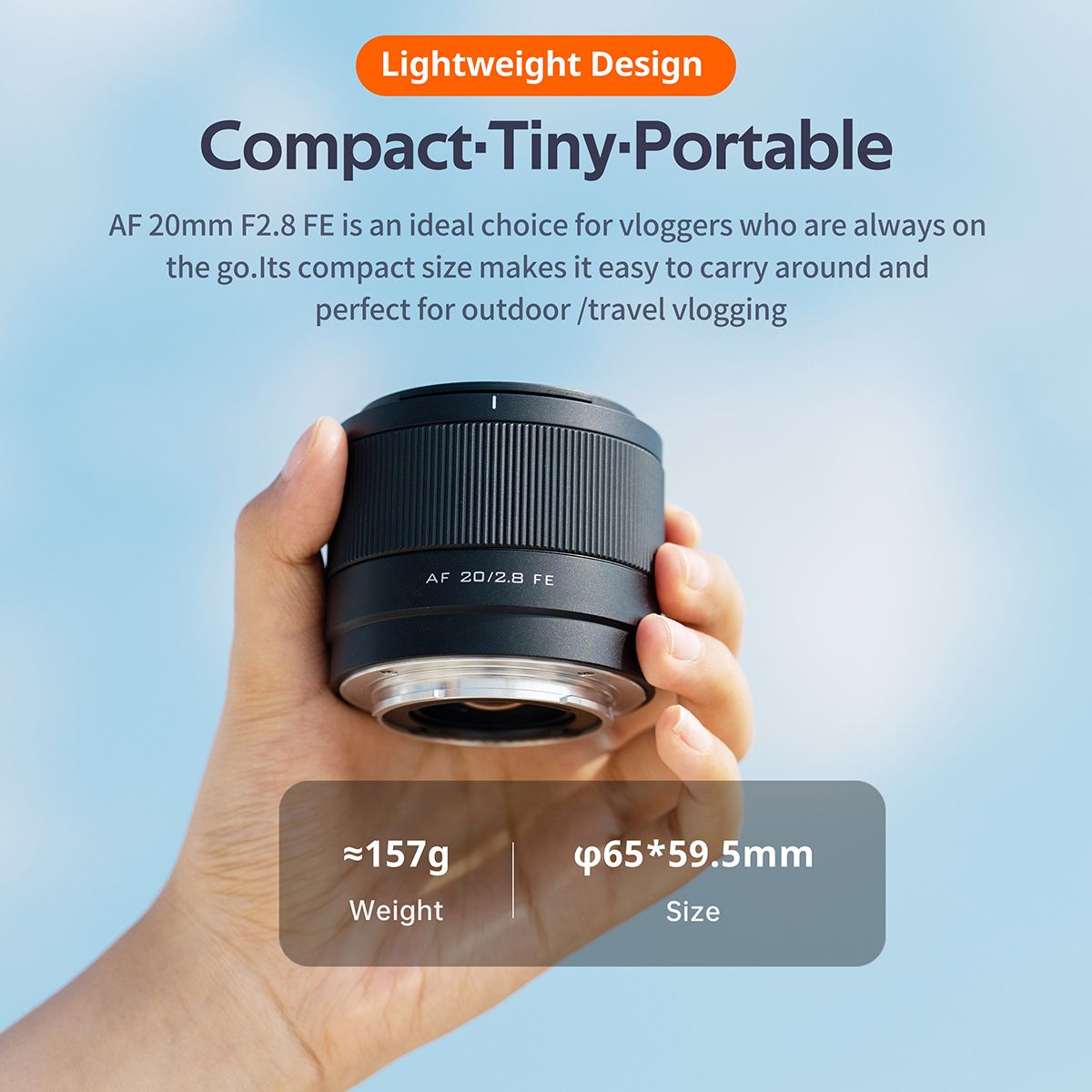 Viltrox 20mm f/2.8 AF FE Prime Lens for Sony Full Frame E-Mount
