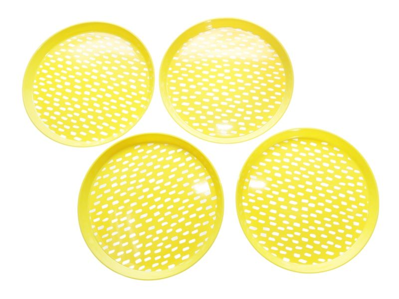 Excellent Houseware 4 Piece Plastic Dinner Plate Set with Print 21cm