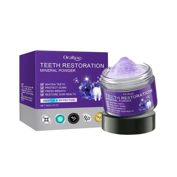 ORALHOE Purple Tooth Powder Gentle Clean Fresh Breath Teeth whitening 50g