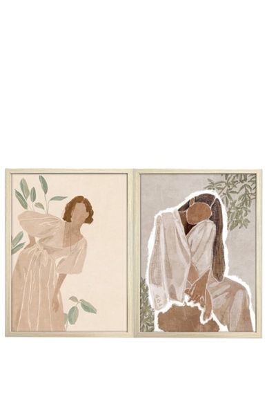 Framed 2 Pack Lady Portrait, 30x40cm